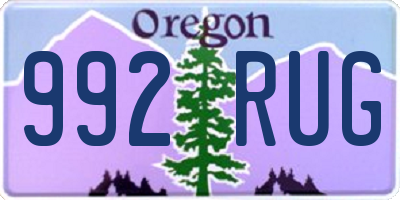 OR license plate 992RUG