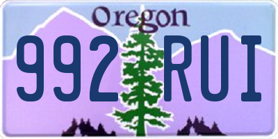 OR license plate 992RUI