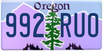 OR license plate 992RUO
