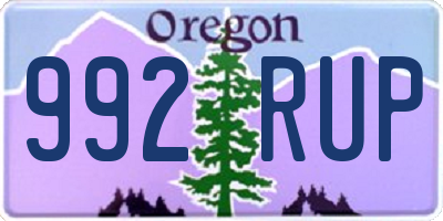 OR license plate 992RUP