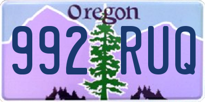 OR license plate 992RUQ