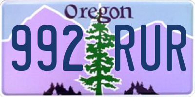OR license plate 992RUR