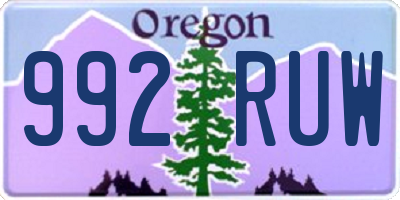 OR license plate 992RUW