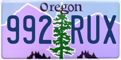 OR license plate 992RUX