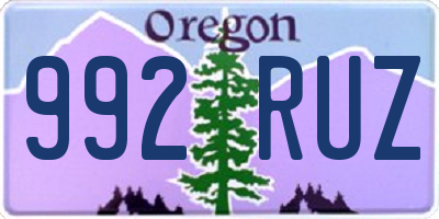OR license plate 992RUZ