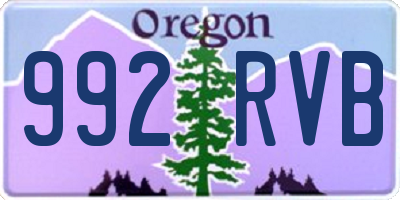 OR license plate 992RVB