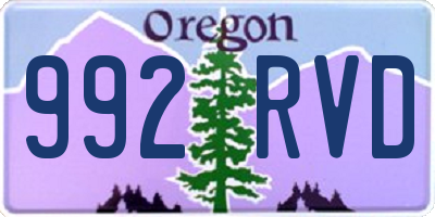 OR license plate 992RVD