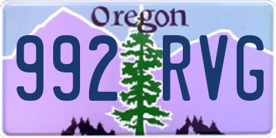 OR license plate 992RVG