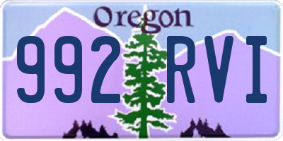 OR license plate 992RVI