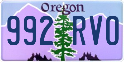 OR license plate 992RVO