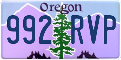 OR license plate 992RVP