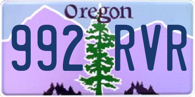 OR license plate 992RVR