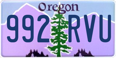 OR license plate 992RVU