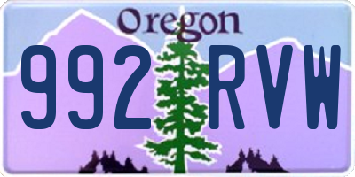 OR license plate 992RVW