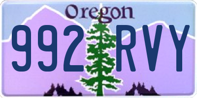 OR license plate 992RVY