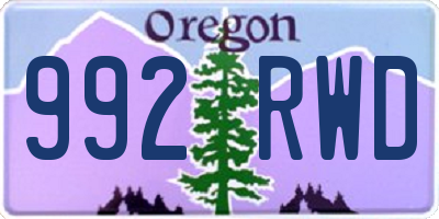 OR license plate 992RWD