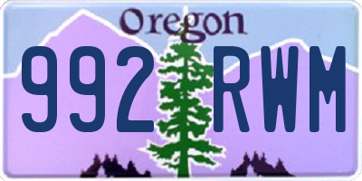 OR license plate 992RWM