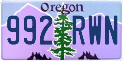 OR license plate 992RWN
