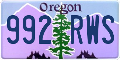OR license plate 992RWS