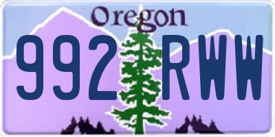 OR license plate 992RWW