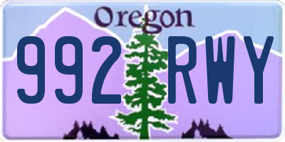 OR license plate 992RWY