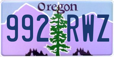 OR license plate 992RWZ