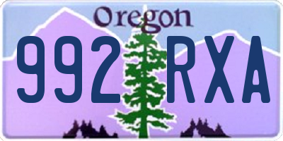 OR license plate 992RXA