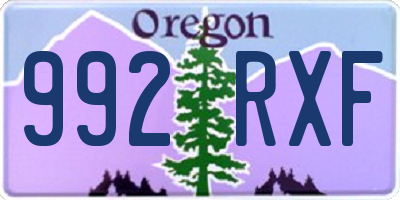 OR license plate 992RXF
