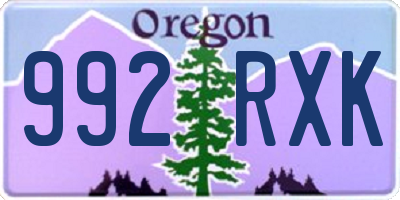 OR license plate 992RXK