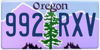 OR license plate 992RXV