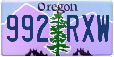 OR license plate 992RXW