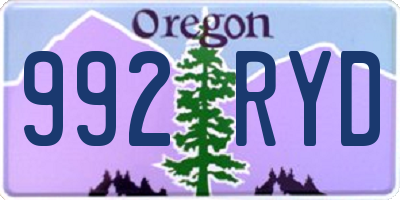 OR license plate 992RYD