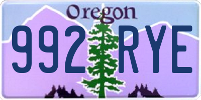 OR license plate 992RYE