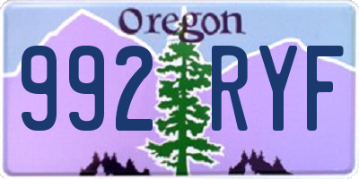 OR license plate 992RYF