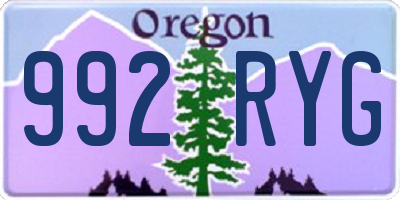 OR license plate 992RYG