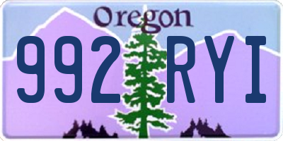 OR license plate 992RYI