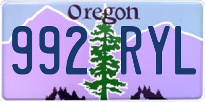 OR license plate 992RYL