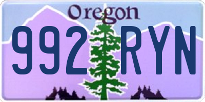 OR license plate 992RYN