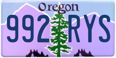OR license plate 992RYS