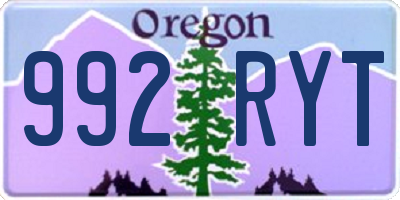 OR license plate 992RYT