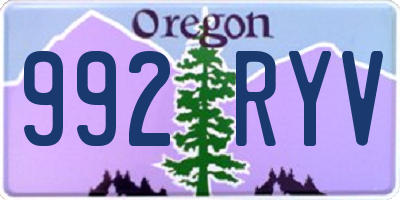 OR license plate 992RYV