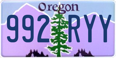 OR license plate 992RYY