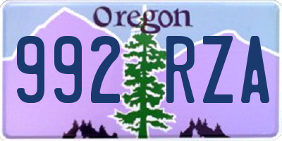 OR license plate 992RZA