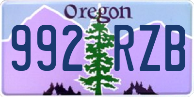 OR license plate 992RZB