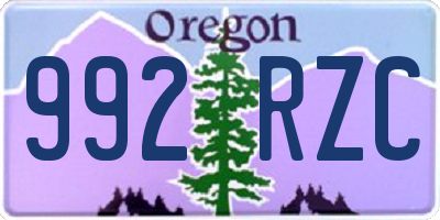 OR license plate 992RZC
