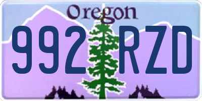 OR license plate 992RZD