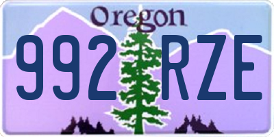 OR license plate 992RZE