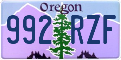 OR license plate 992RZF