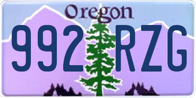 OR license plate 992RZG
