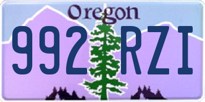 OR license plate 992RZI